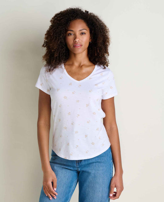 Marley Sustainable Short Sleeve T-Shirt True White Print | Toad&Co Women