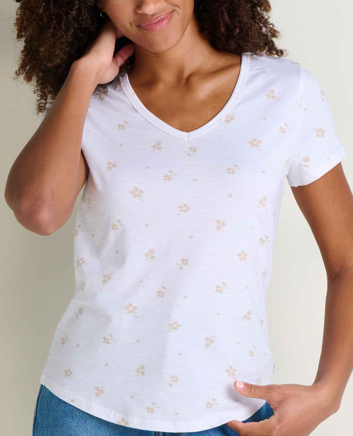 Marley Sustainable Short Sleeve T-Shirt True White Print | Toad&Co Women