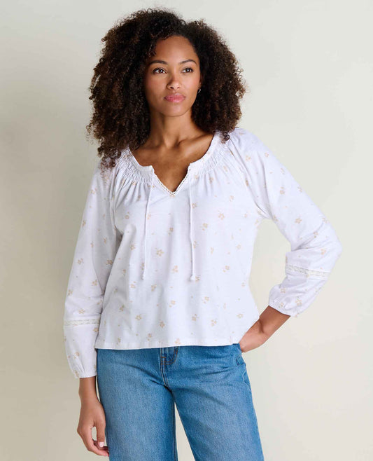 Clara Peasant Top True White Print | Toad&Co Women