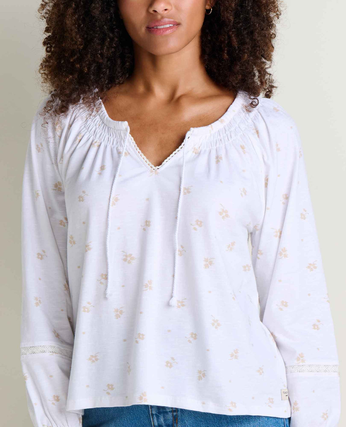 Clara Peasant Top True White Print | Toad&Co Women