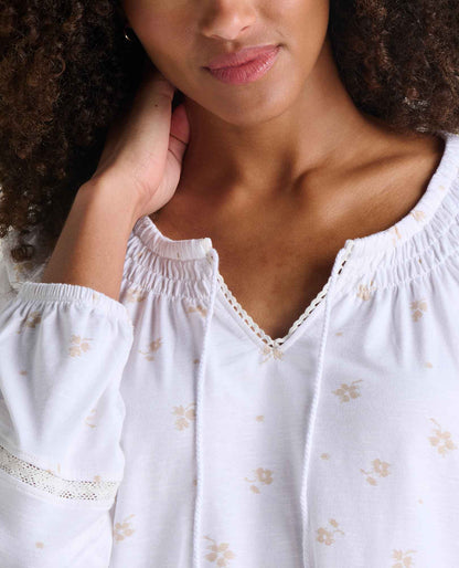 Clara Peasant Top True White Print | Toad&Co Women