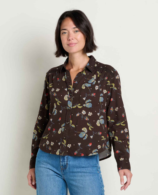 Manzana Boxy Long Sleeve Shirt Barnwood Print | Toad&Co Women