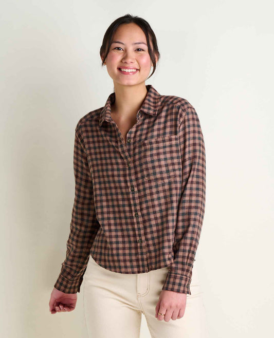 Re-Form Boxy Flannel Shirt Washed Black Pattern | Toad&Co Women