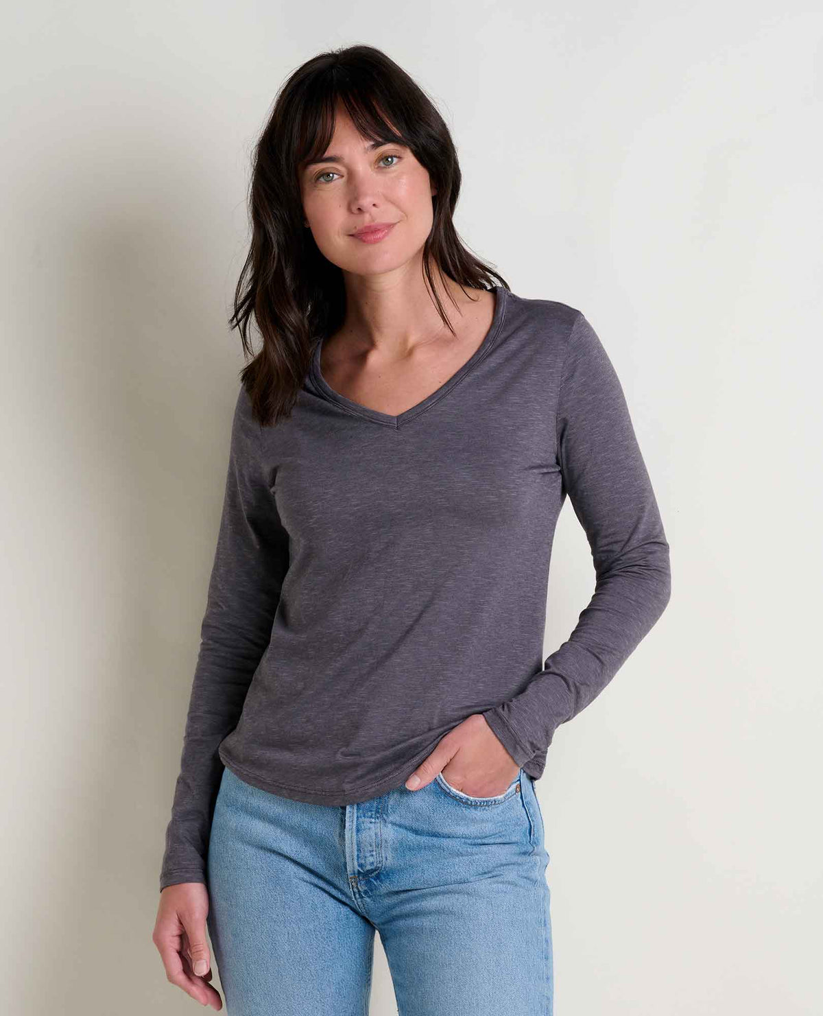 Marley Sustainable Long Sleeve T-Shirt - by Toad&Co Iron | Toad&Co Women