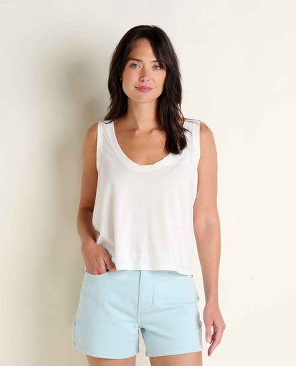 Whisper Tank - Lightweight Organic Cotton & Modal Jersey Tank Egret | Toad&Co Women