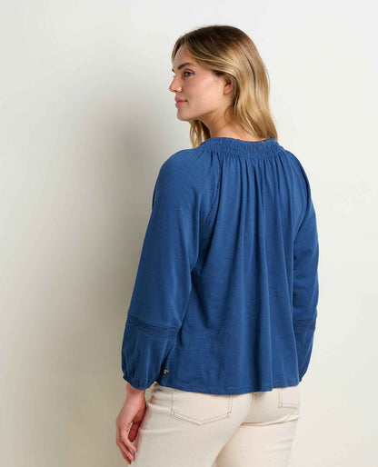 Women's Organic Cotton Primo Peasant Top - Soft with Stretch Deep Sea | Toad&Co Women