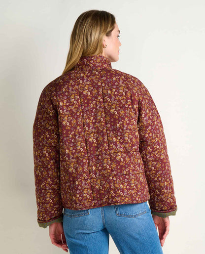 Organic Cotton Quilted Jacket with Recycled Insulation Malbec Print | Toad&Co Women