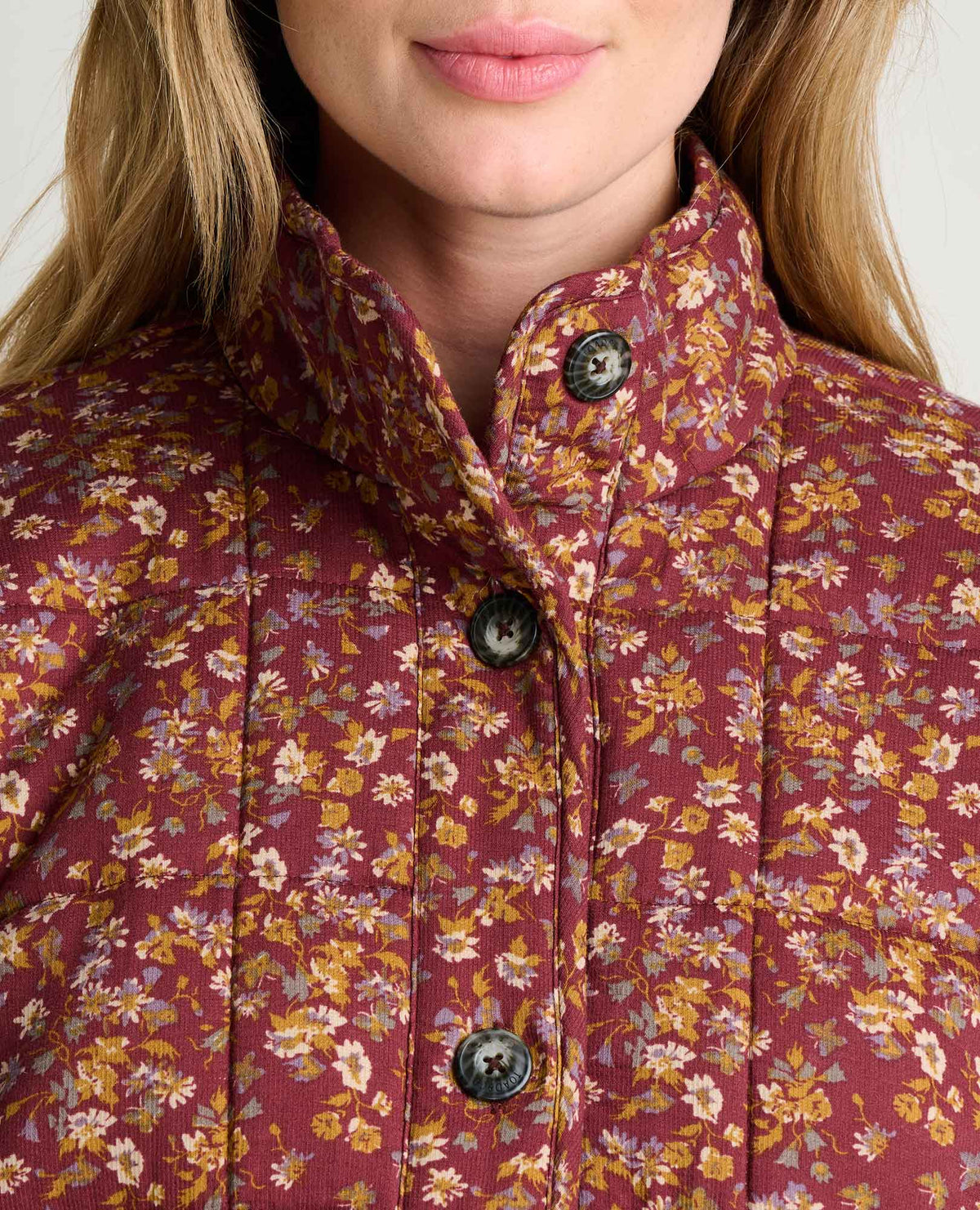 Organic Cotton Quilted Jacket with Recycled Insulation Malbec Print | Toad&Co Women