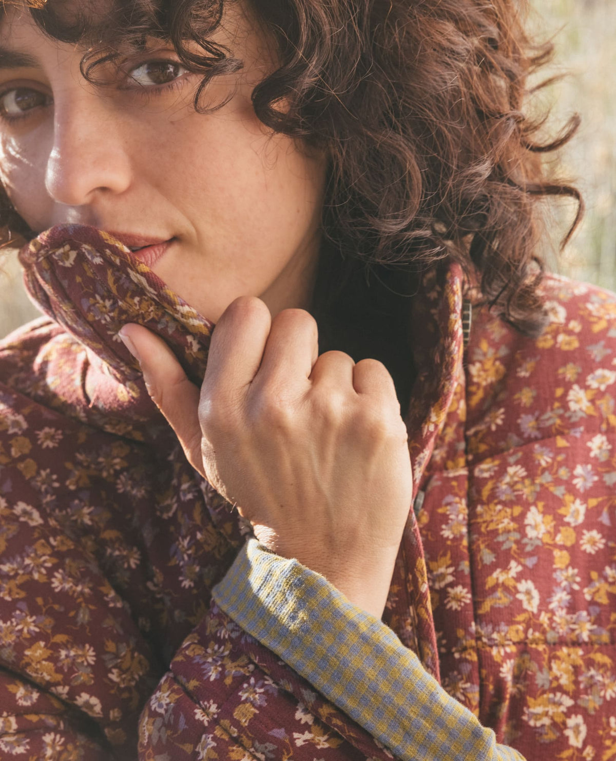Organic Cotton Quilted Jacket with Recycled Insulation Malbec Print | Toad&Co Women