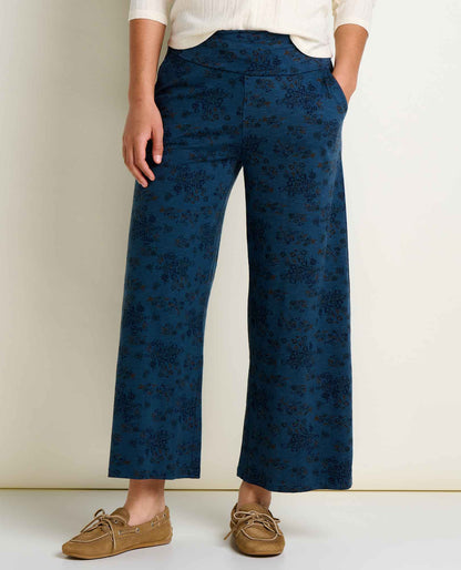 Chaka Wide Leg Pull On Lounge Pant - Versatile & Cozy Navy Print | Toad&Co Women
