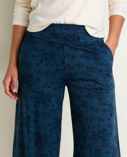 Chaka Wide Leg Pull On Lounge Pant - Versatile & Cozy Navy Print | Toad&Co Women