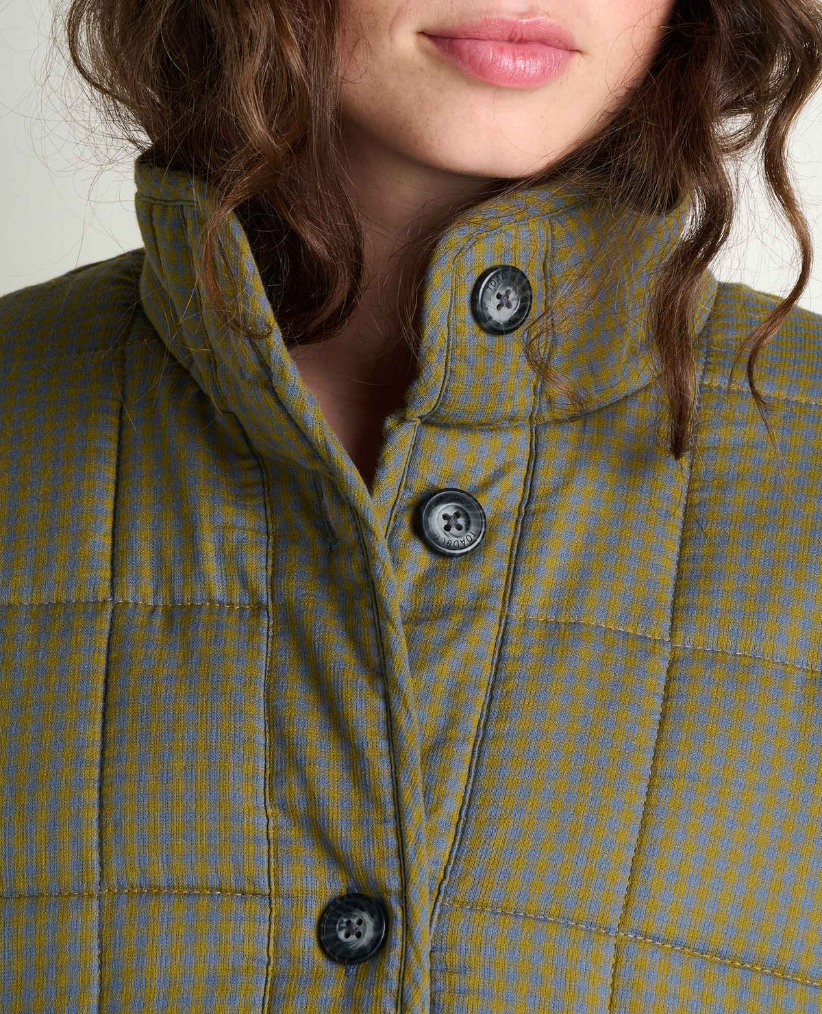 Organic Cotton Quilted Jacket with Recycled Insulation Green Moss Pattern | Toad&Co Women