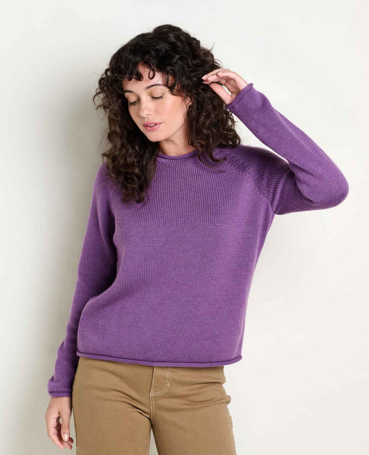 Alpineglo Sweater - Organic Cotton Next to Skin and Wool Outer Dusty Currant | Toad&Co Women
