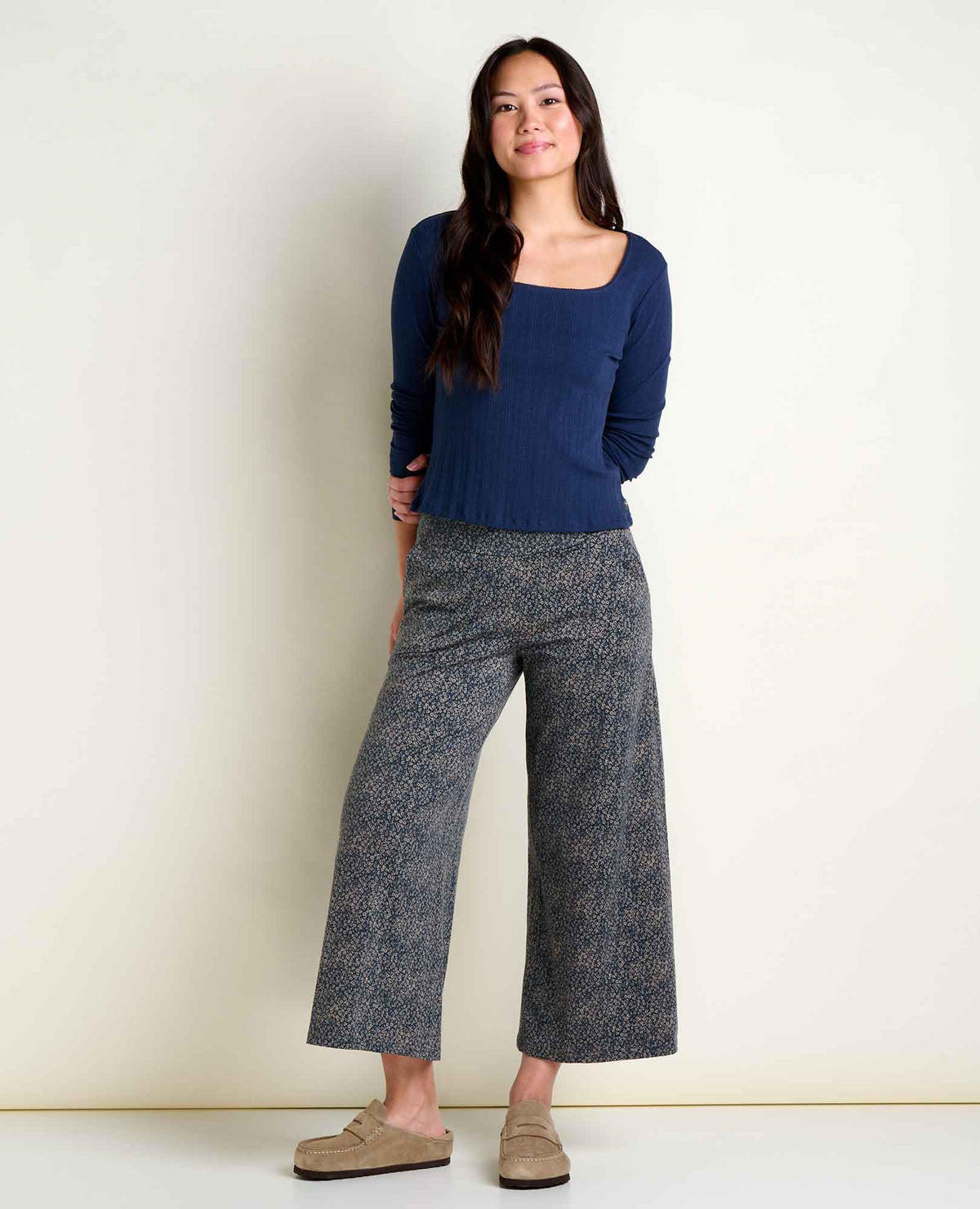 Chaka Wide Leg Pull On Lounge Pant - Versatile & Cozy Ink Print | Toad&Co Women