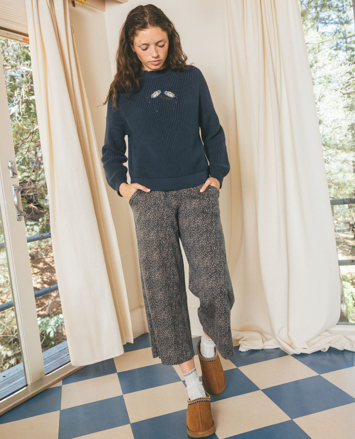 Chaka Wide Leg Pull On Lounge Pant - Versatile & Cozy Ink Print | Toad&Co Women