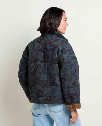 Manzana Sherpa-Lined Quilted Jacket Midnight Floral Print | Toad&Co Women