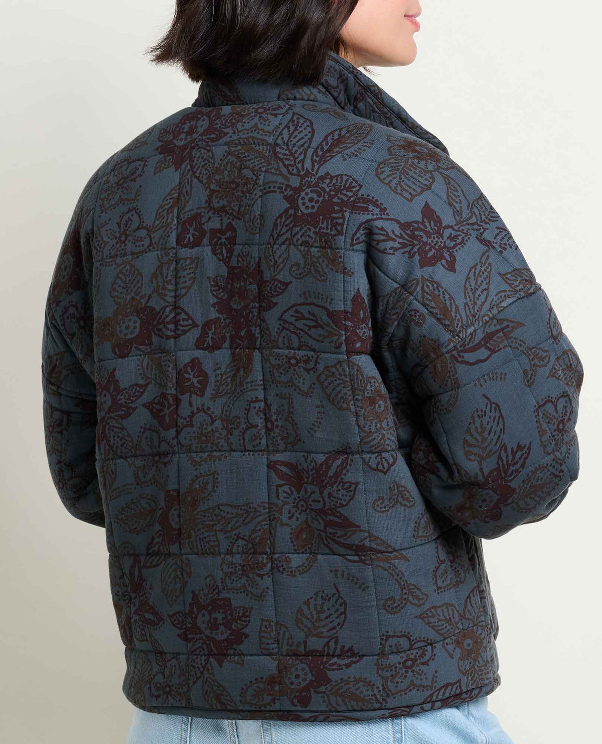 Manzana Sherpa-Lined Quilted Jacket Midnight Floral Print | Toad&Co Women