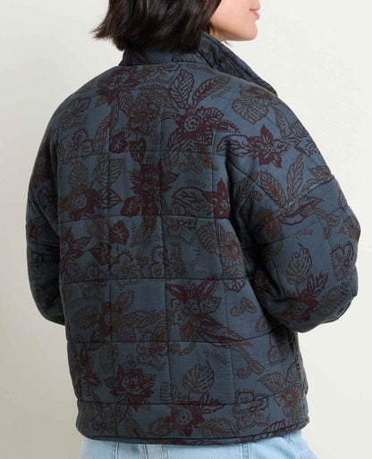 Manzana Sherpa-Lined Quilted Jacket Midnight Floral Print | Toad&Co Women