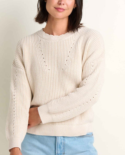 Bianca Shaker Crew Sweater Salt | Toad&Co Women