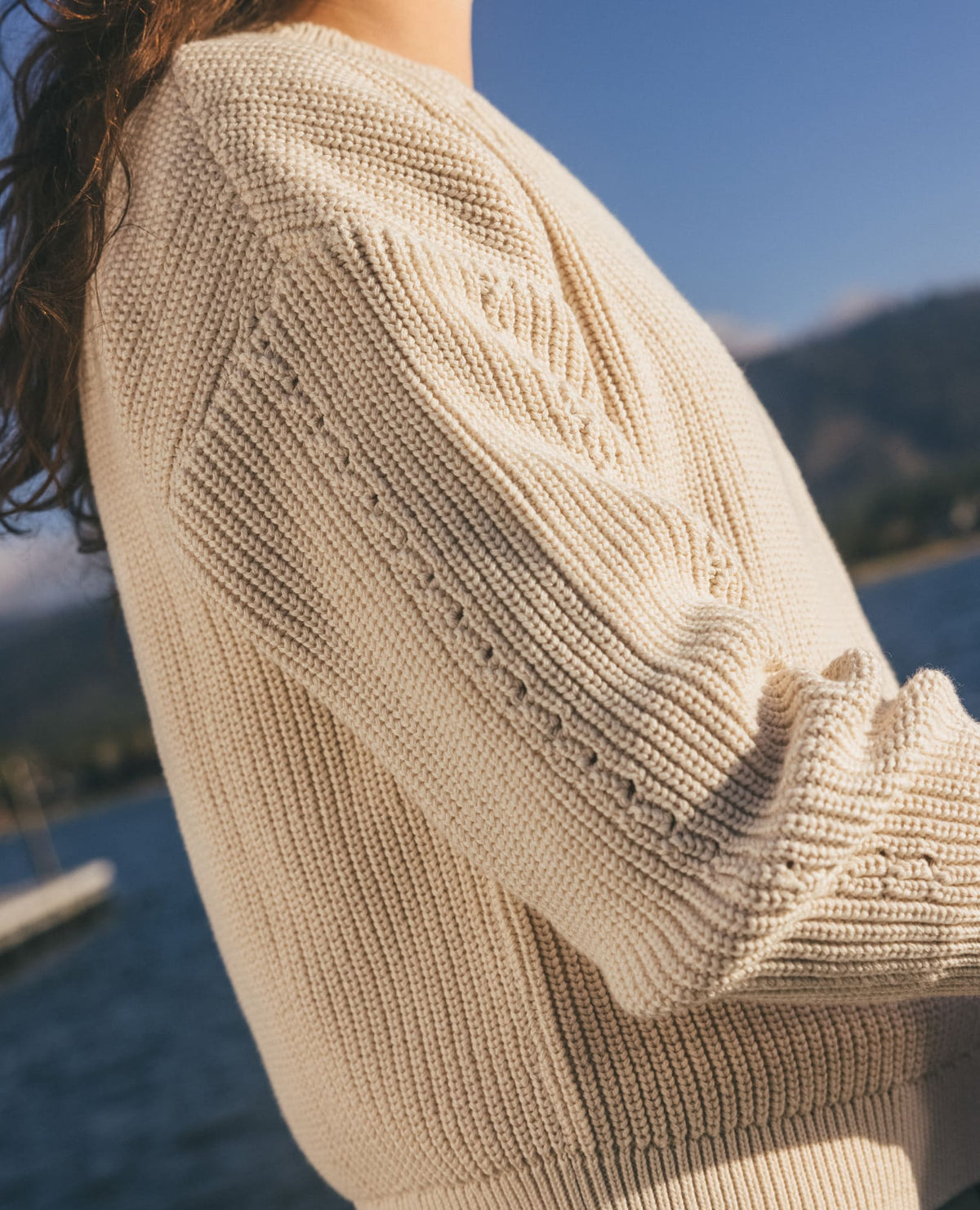 Bianca Shaker Crew Sweater Salt | Toad&Co Women