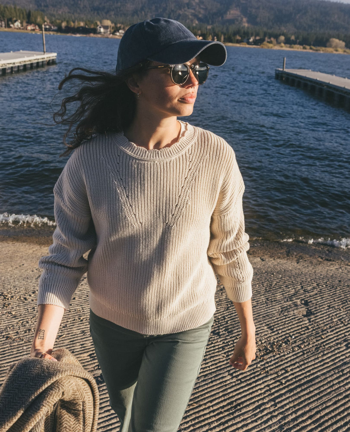 Bianca Shaker Crew Sweater Salt | Toad&Co Women