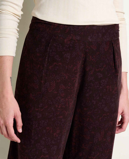 Cattail Corduroy Wide Leg Pant Carob Floral Print | Toad&Co Women