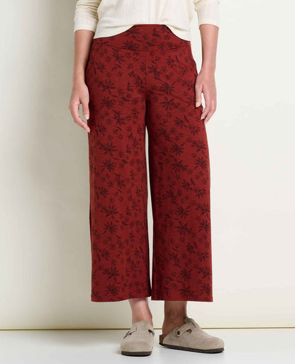 Chaka Wide Leg Pull On Lounge Pant - Versatile & Cozy Burgundy Print | Toad&Co Women