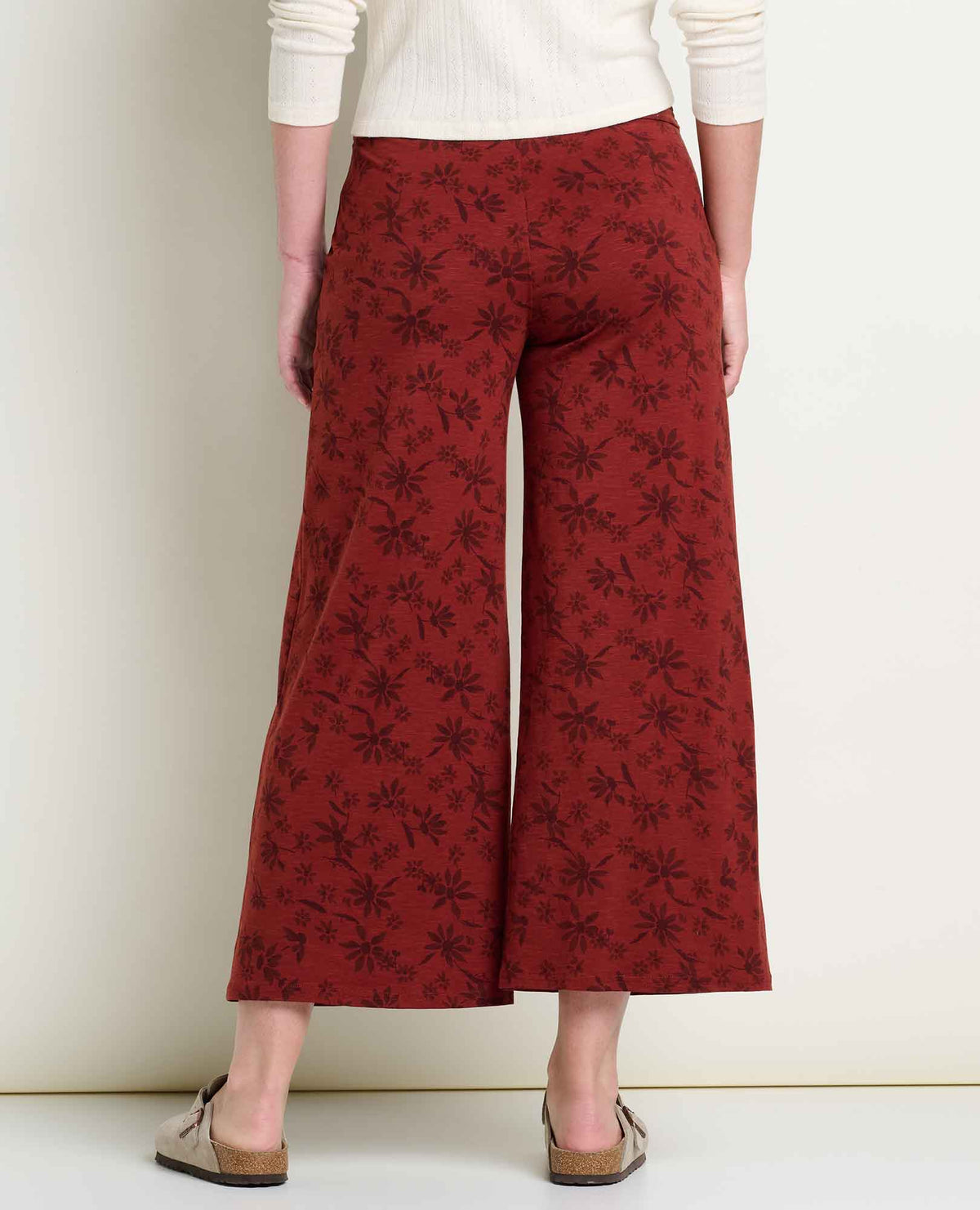 Chaka Wide Leg Pull On Lounge Pant - Versatile & Cozy Burgundy Print | Toad&Co Women