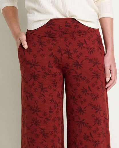 Chaka Wide Leg Pull On Lounge Pant - Versatile & Cozy Burgundy Print | Toad&Co Women