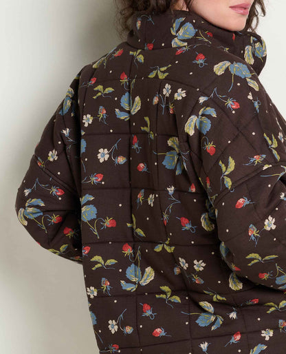 Organic Cotton Quilted Jacket with Recycled Insulation Barnwood Print | Toad&Co Women