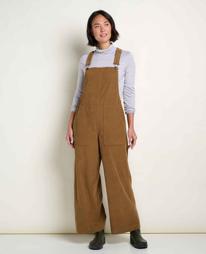 Cattail Corduroy Wide Leg Overall Honey Brown | Toad&Co Women