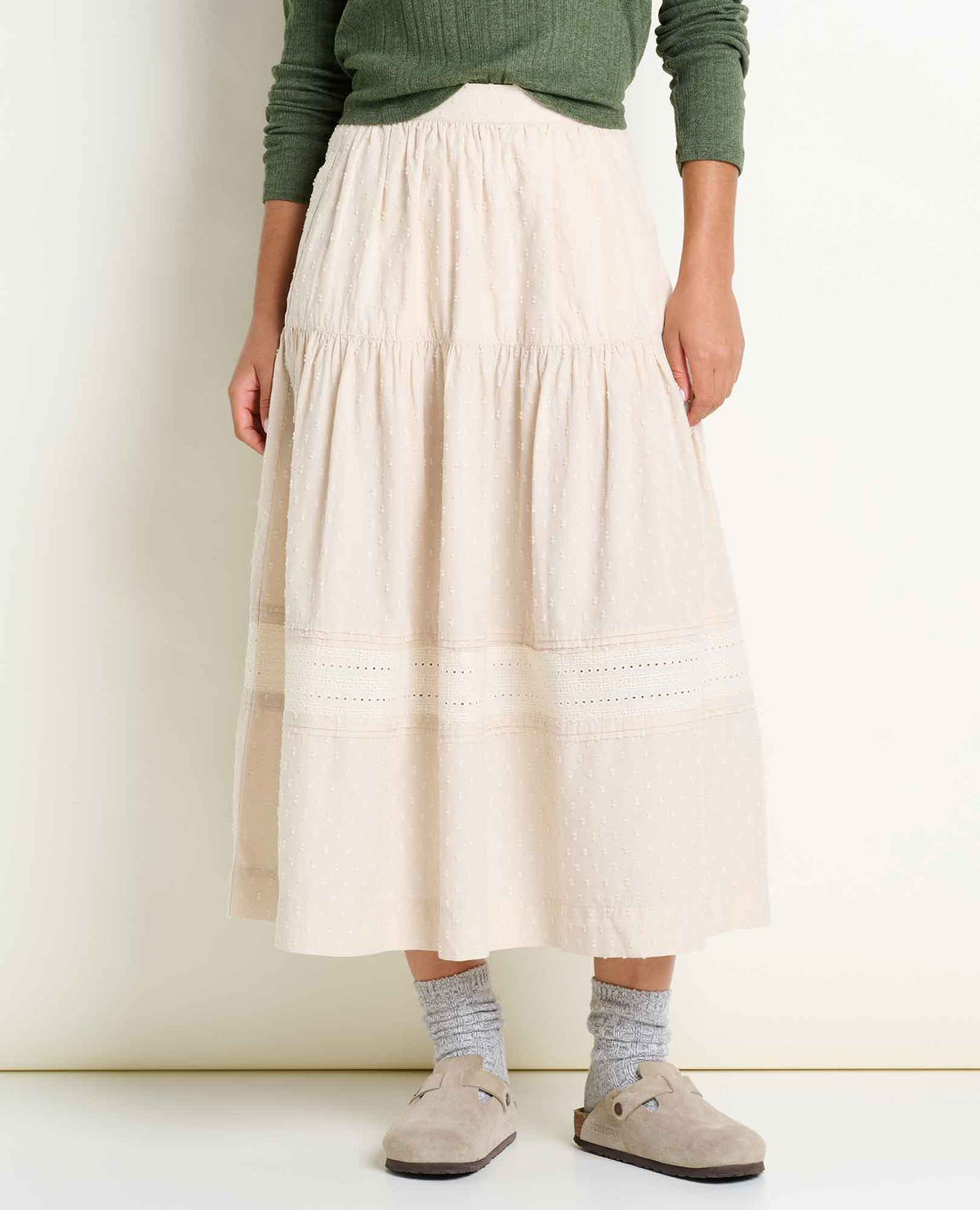 Airscape Organic Cotton Tiered Midi Skirt  | Toad&Co Women