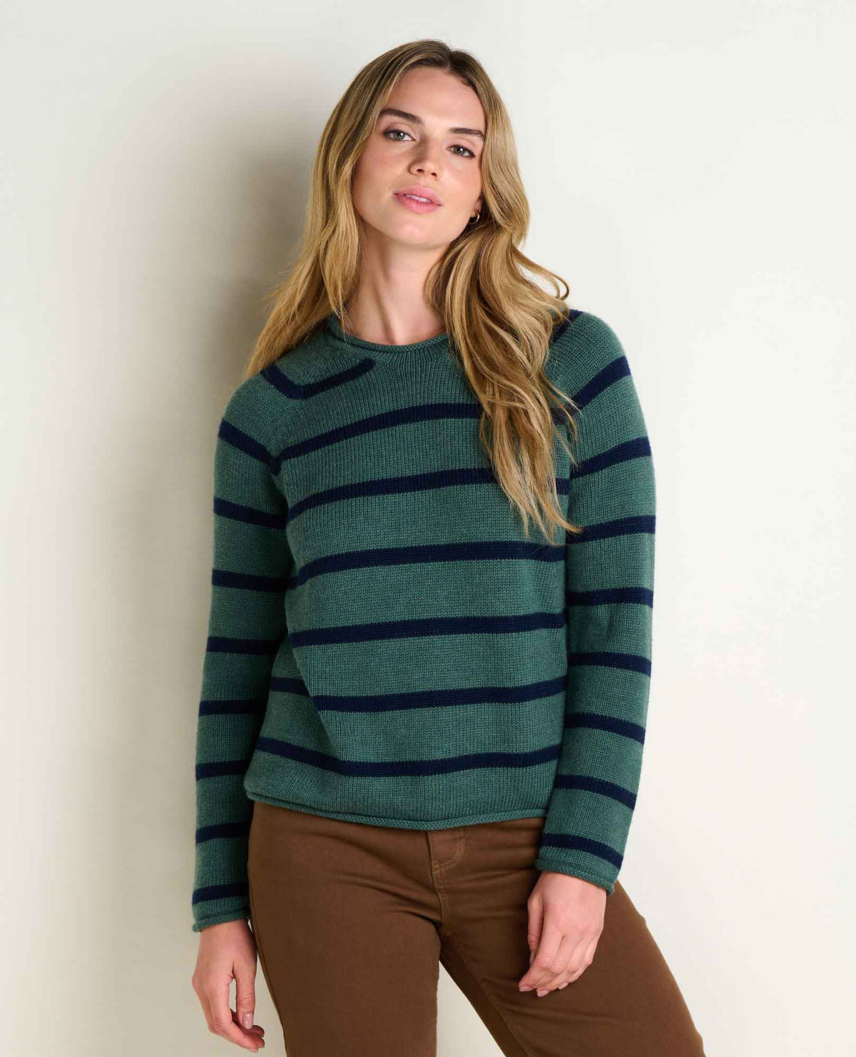 Alpineglo Sweater - Organic Cotton Next to Skin and Wool Outer Cilantro Pattern | Toad&Co Women
