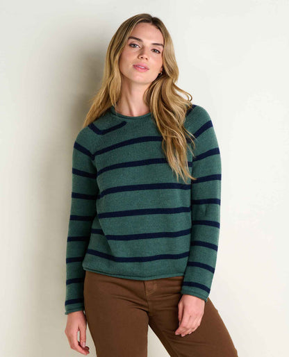 Alpineglo Sweater - Organic Cotton Next to Skin and Wool Outer Cilantro Pattern | Toad&Co Women