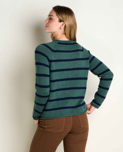 Alpineglo Sweater - Organic Cotton Next to Skin and Wool Outer Cilantro Pattern | Toad&Co Women