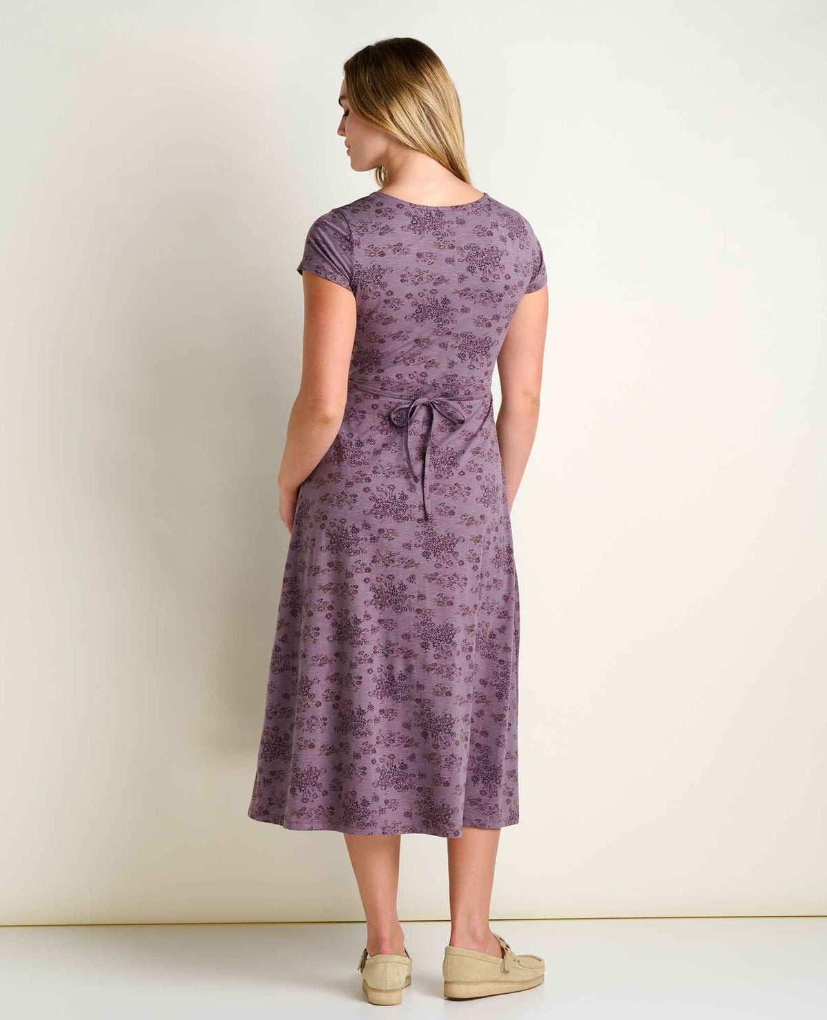 Rose Short Sleeve V-Neck Midi Dress - Soft with Stretch  | Toad&Co Women