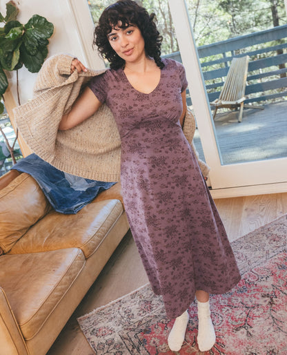 Rose Short Sleeve V-Neck Midi Dress - Soft with Stretch  | Toad&Co Women