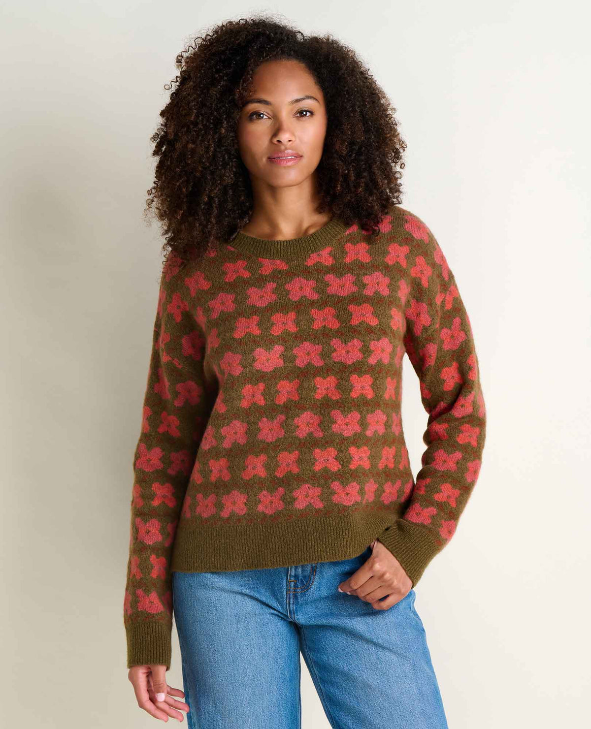 Women's Wasatch Crewneck Wool Sweater - Soft, Never Itchy Fir Pattern | Toad&Co Women