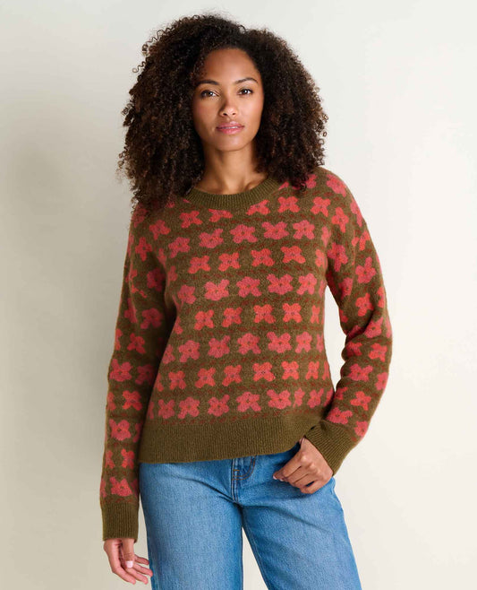 Women's Wasatch Crewneck Wool Sweater - Soft, Never Itchy Fir Pattern | Toad&Co Women