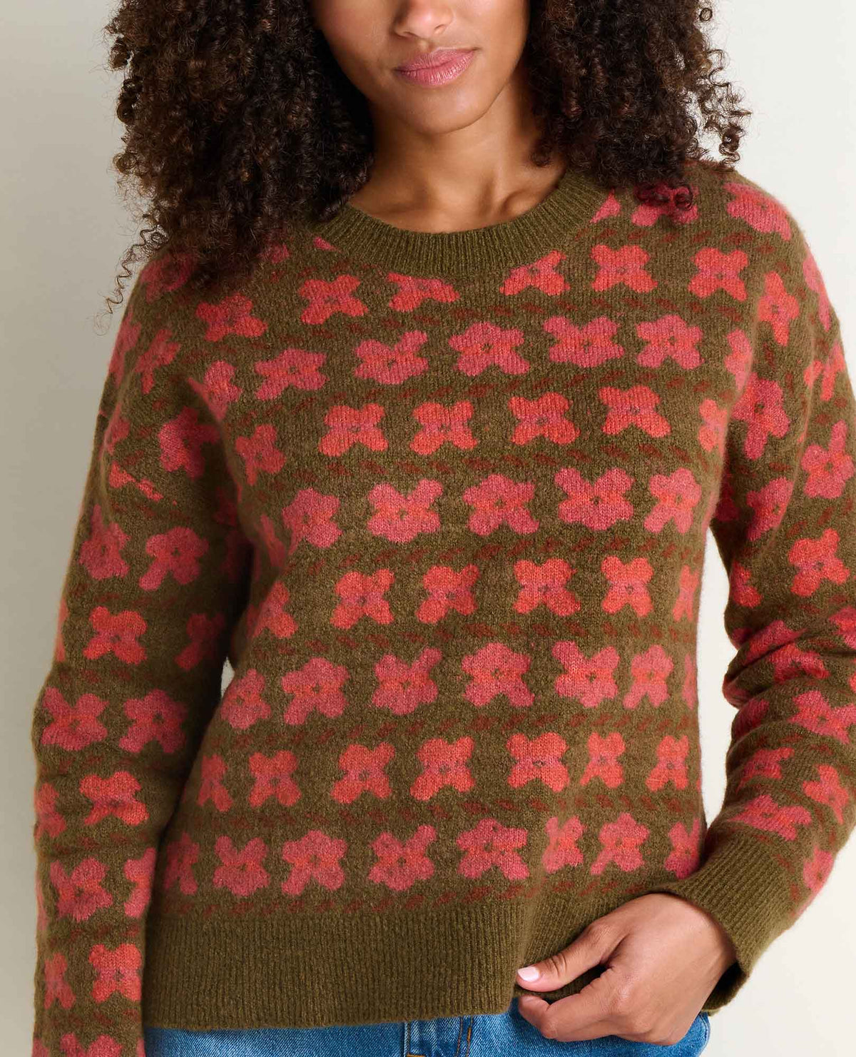 Women's Wasatch Crewneck Wool Sweater - Soft, Never Itchy Fir Pattern | Toad&Co Women