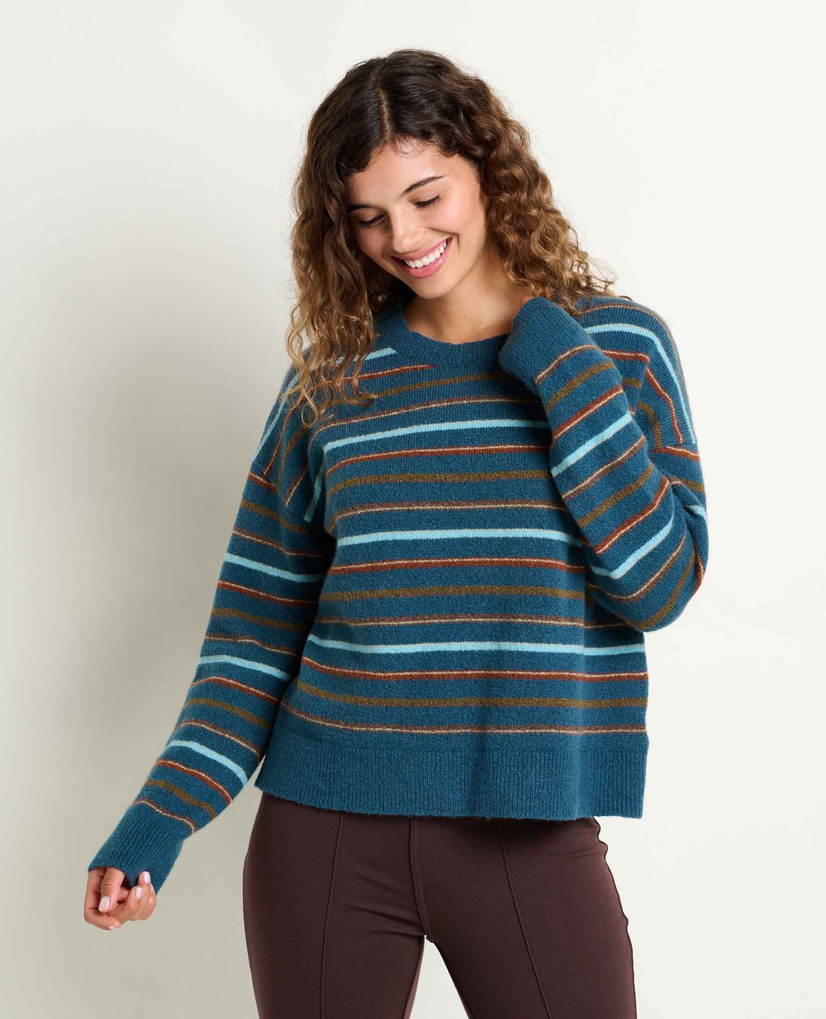 Women's Wasatch Crewneck Wool Sweater - Soft, Never Itchy Twilight Pattern | Toad&Co Women