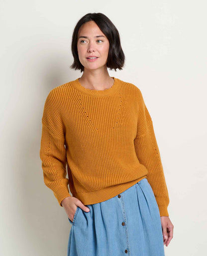 Bianca Shaker Crew Sweater Sunset | Toad&Co Women