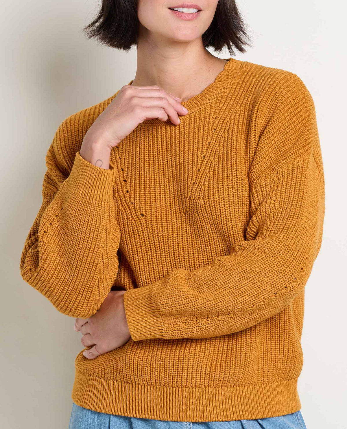 Bianca Shaker Crew Sweater Sunset | Toad&Co Women