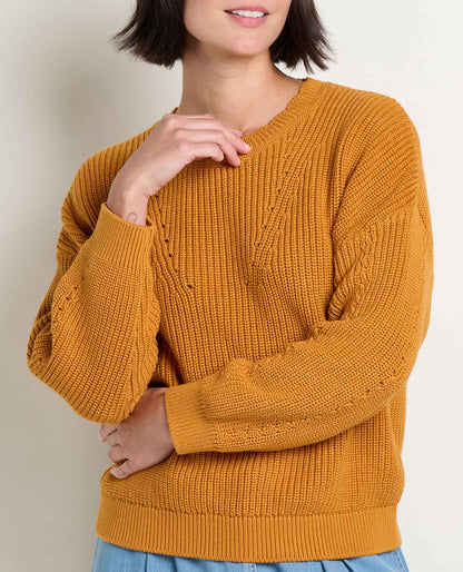 Bianca Shaker Crew Sweater Sunset | Toad&Co Women