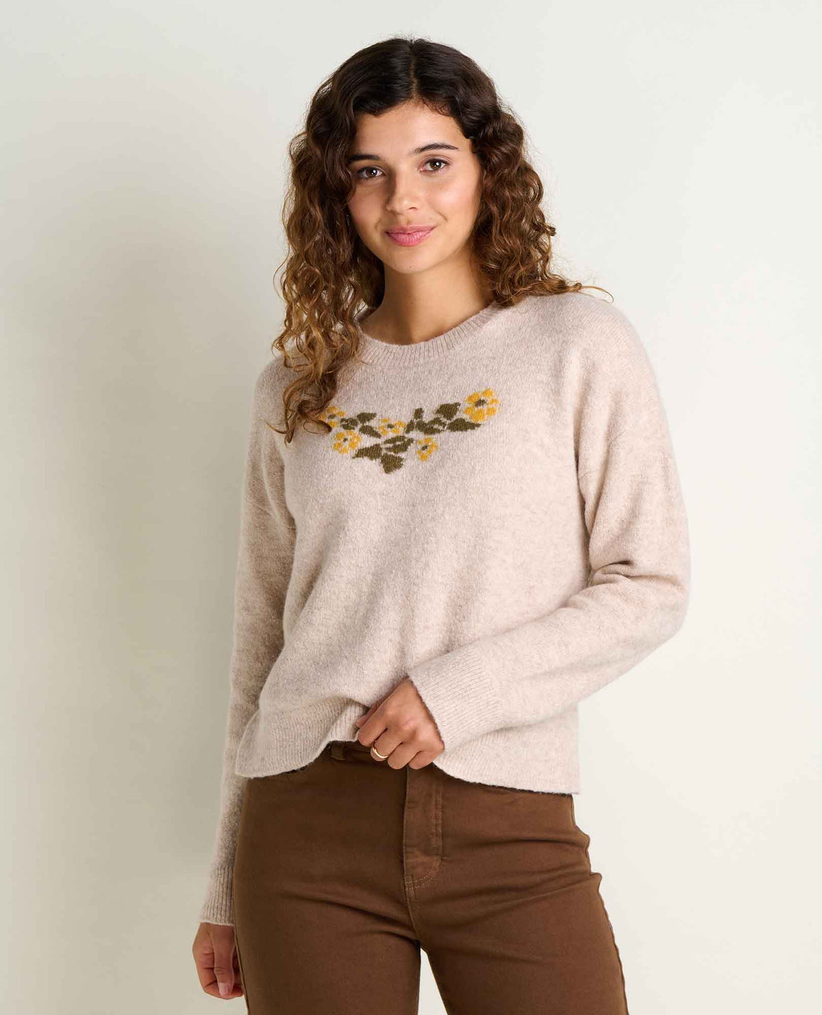 Women's Wasatch Crewneck Wool Sweater - Soft, Never Itchy Limestone Pattern | Toad&Co Women