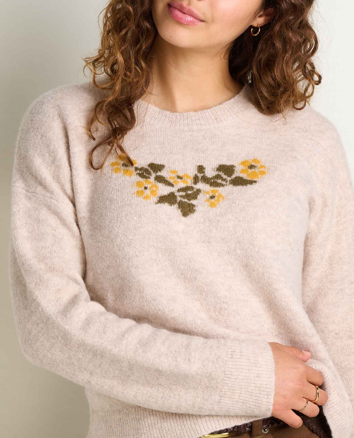 Women's Wasatch Crewneck Wool Sweater - Soft, Never Itchy Limestone Pattern | Toad&Co Women