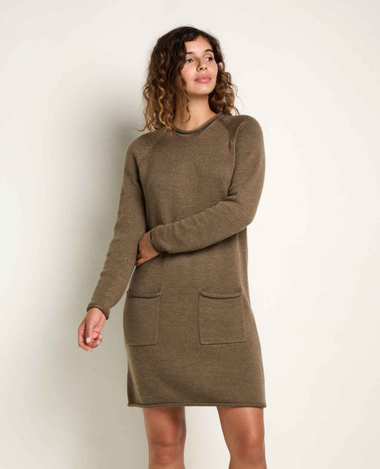 Alpineglo Roll Neck Sweater Dress - Organic Cotton & Wool  | Toad&Co Women