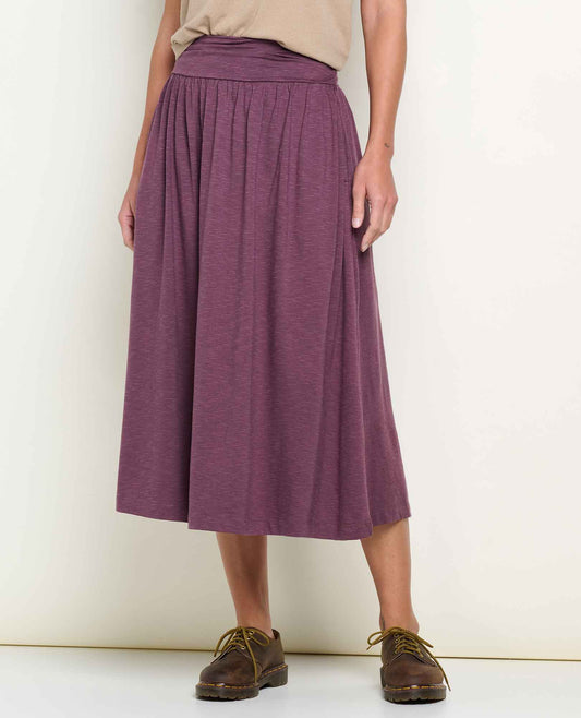 Chaka Midi Skirt - Organic Cotton & TENCEL™ A-Line Midi Skirt Huckleberry | Toad&Co Women