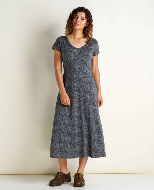 Rose Short Sleeve V-Neck Midi Dress - Soft with Stretch  | Toad&Co Women