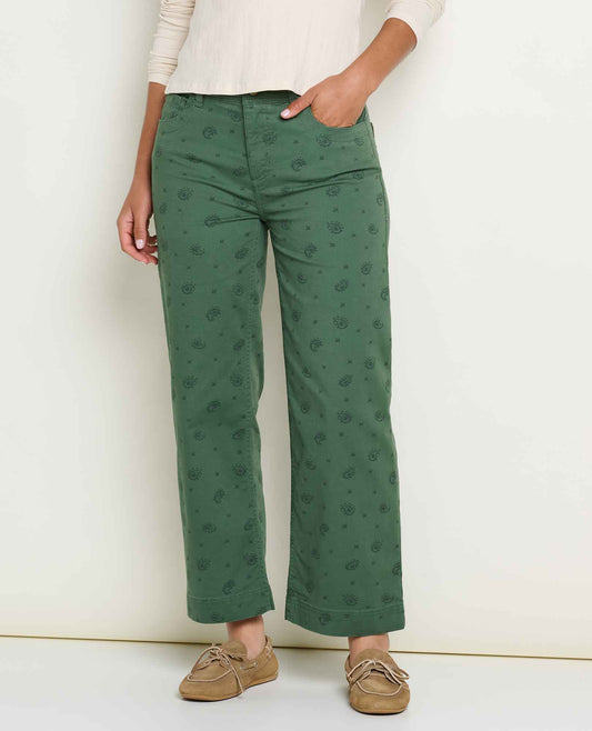 Women's Earthworks Wide Leg Pant - by Toad&Co Cilantro Print | Toad&Co Women